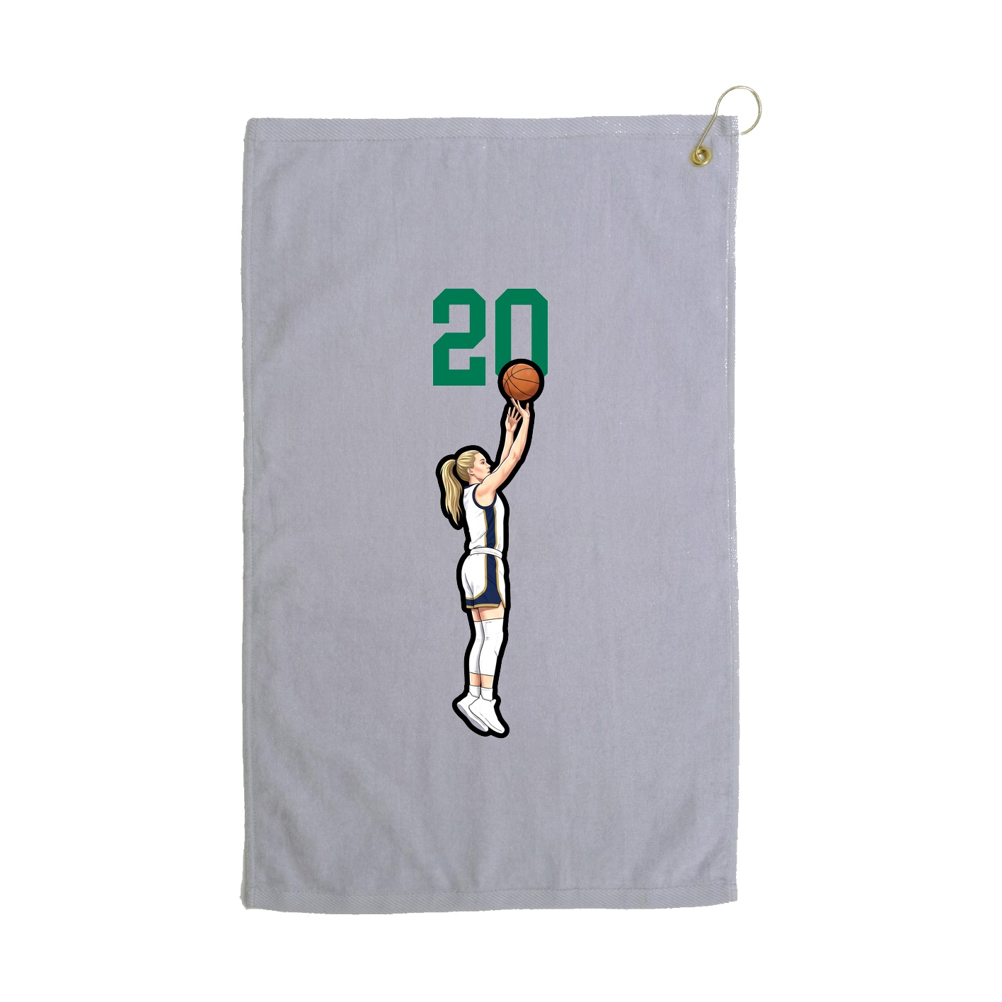 Golf Towel — Number Top in Grey