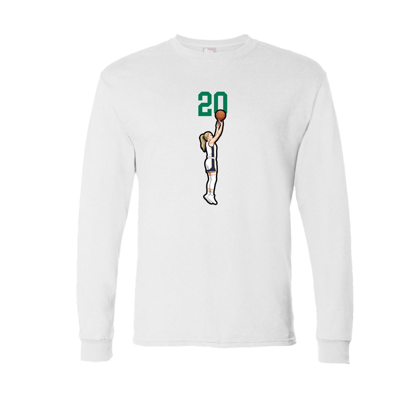 Long Sleeve Tee — Number Top in White