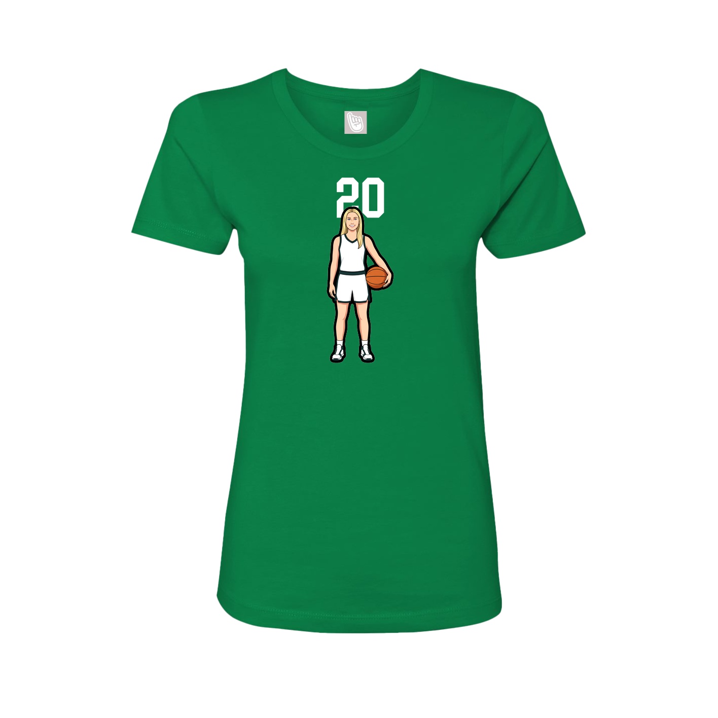 Fitted Women's Tee — Number Top in Green