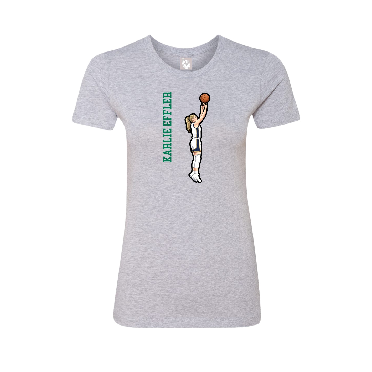 Fitted Women's Tee — Name Vertical in Grey