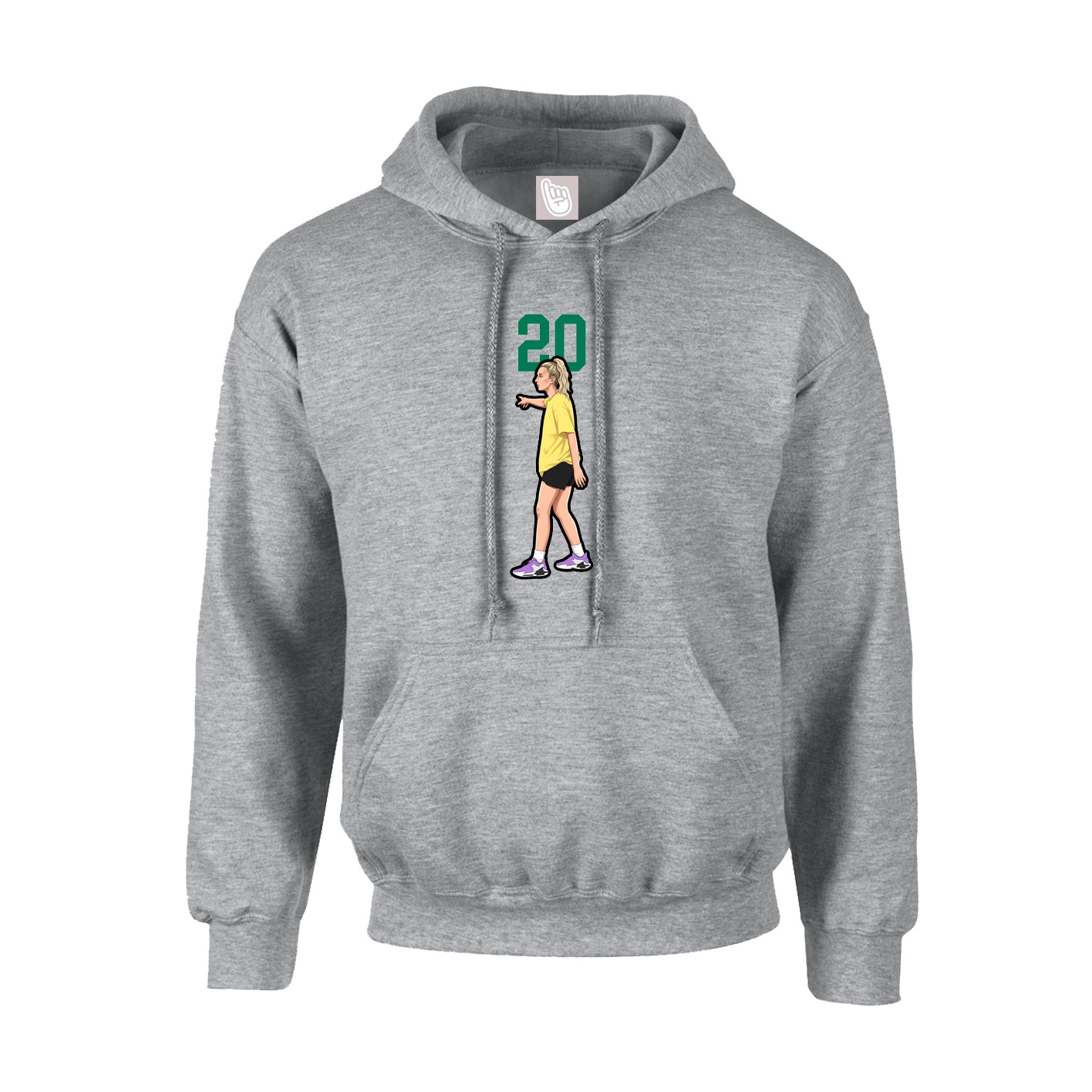 Youth Hoodie — Number Top in Grey