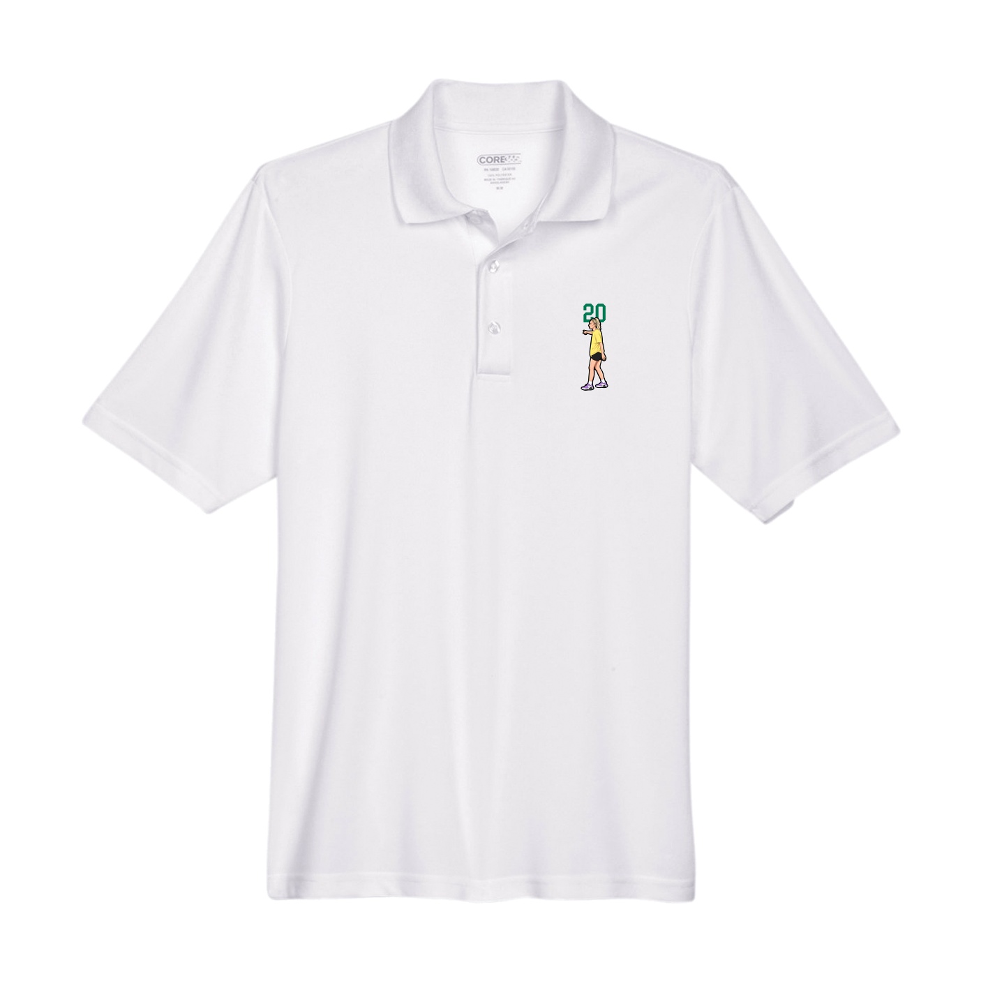 Performance Polo — Number Top in White