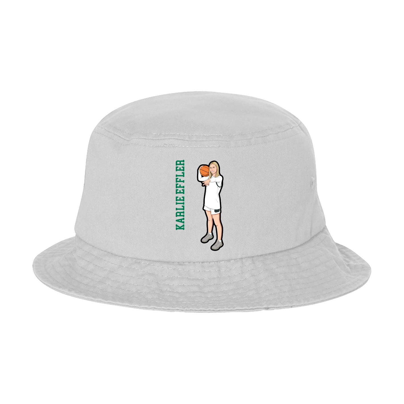 Bucket Cap — Name Vertical in White