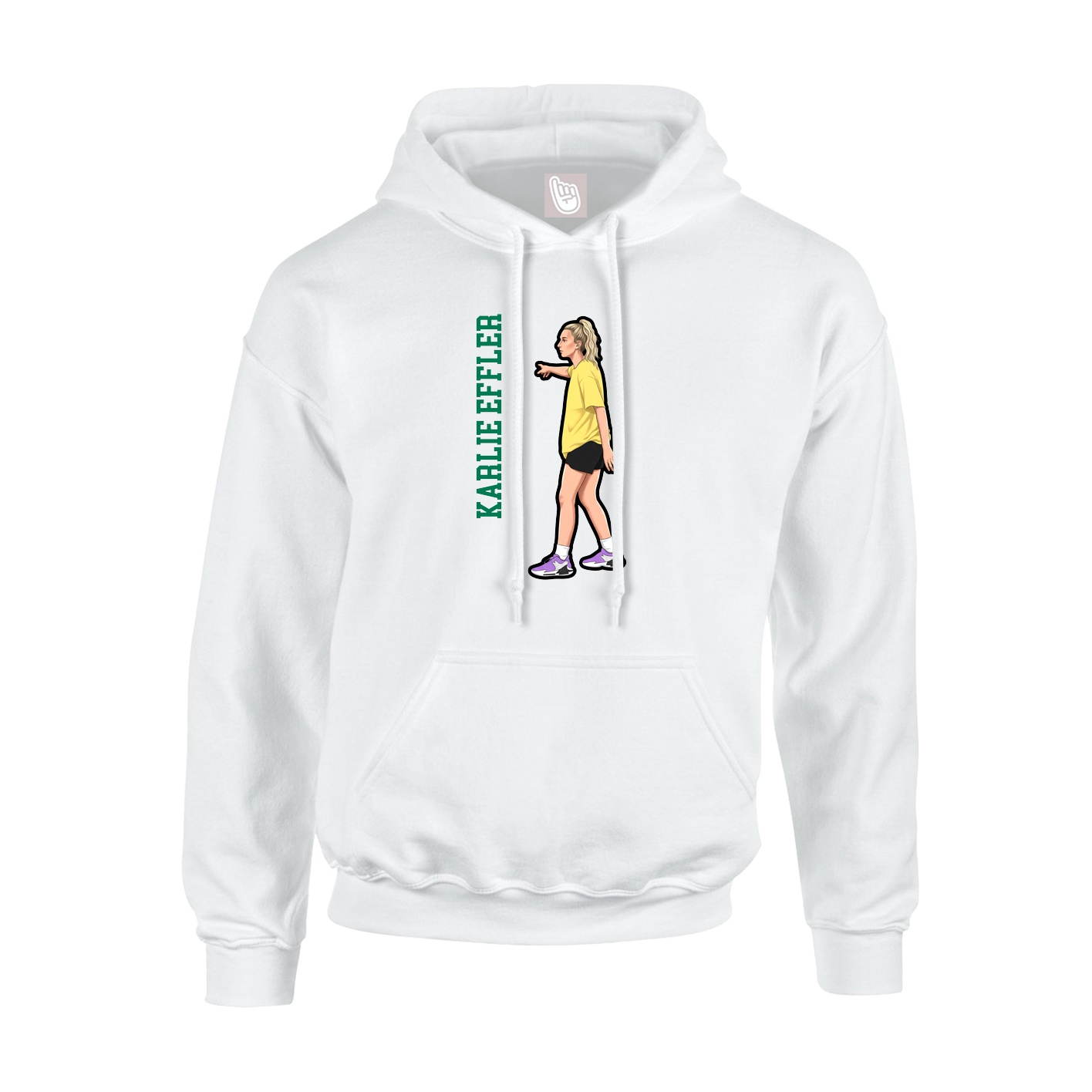 Youth Hoodie — Name Vertical in White