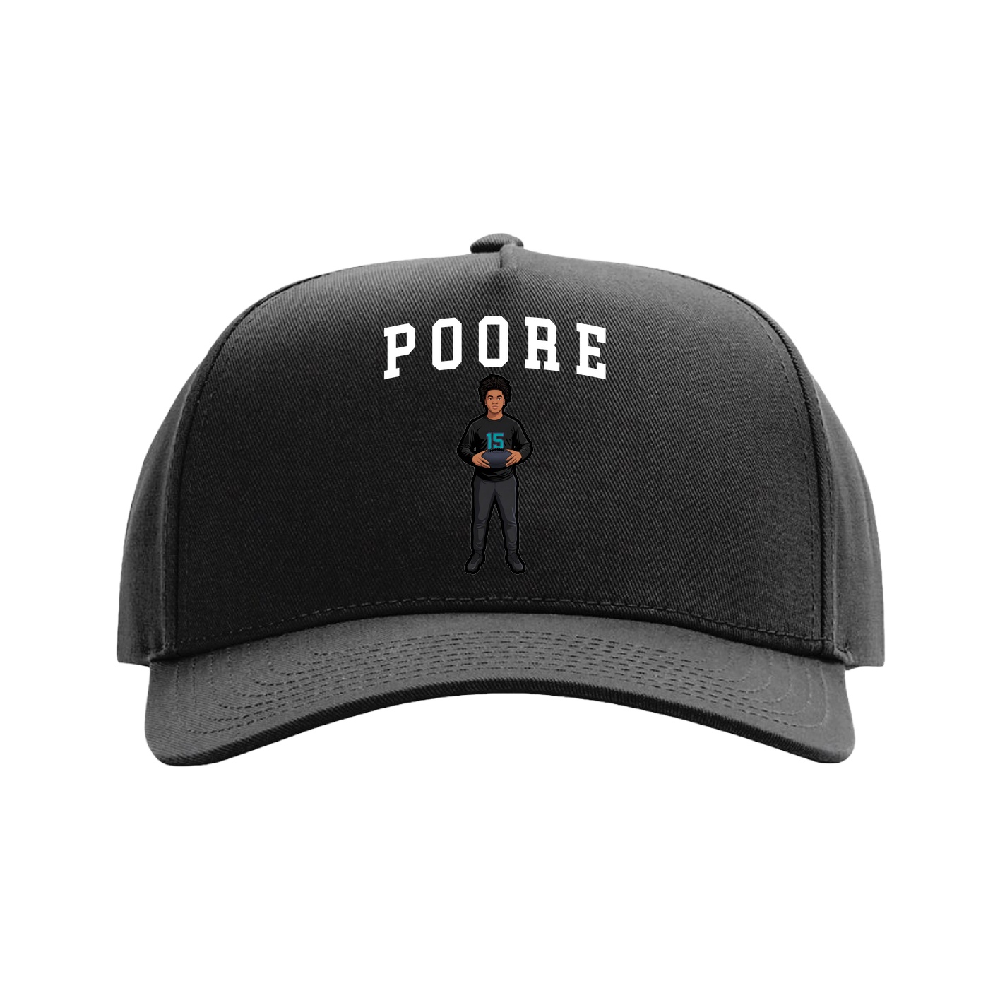 Full Fabric Five-Panel Champ Cap — Shirsey in Black