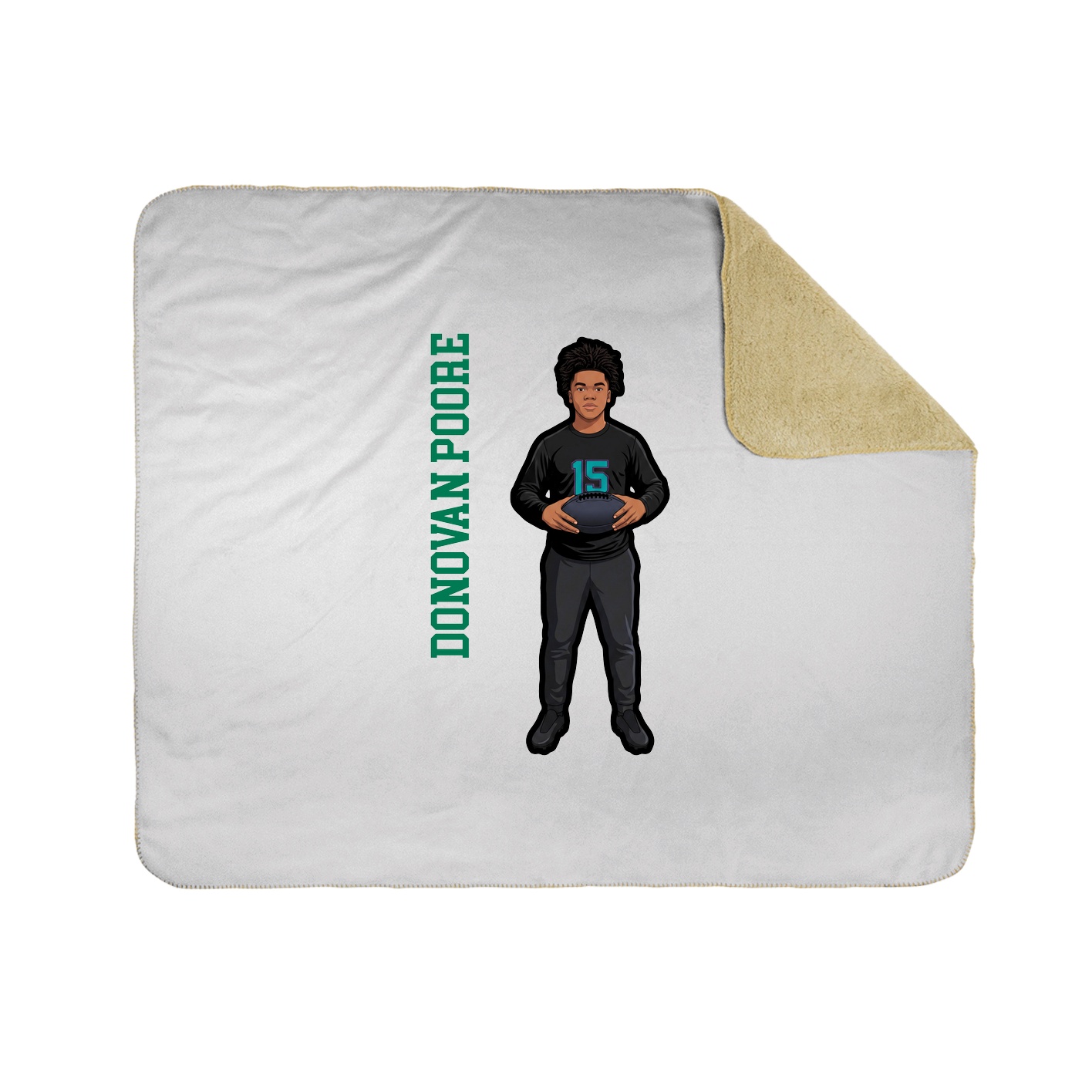 Throw Blanket — Name Vertical in White