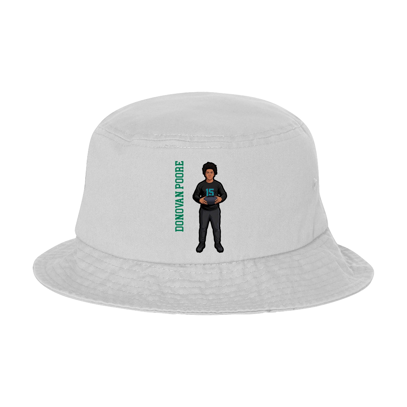 Bucket Cap — Name Vertical in White