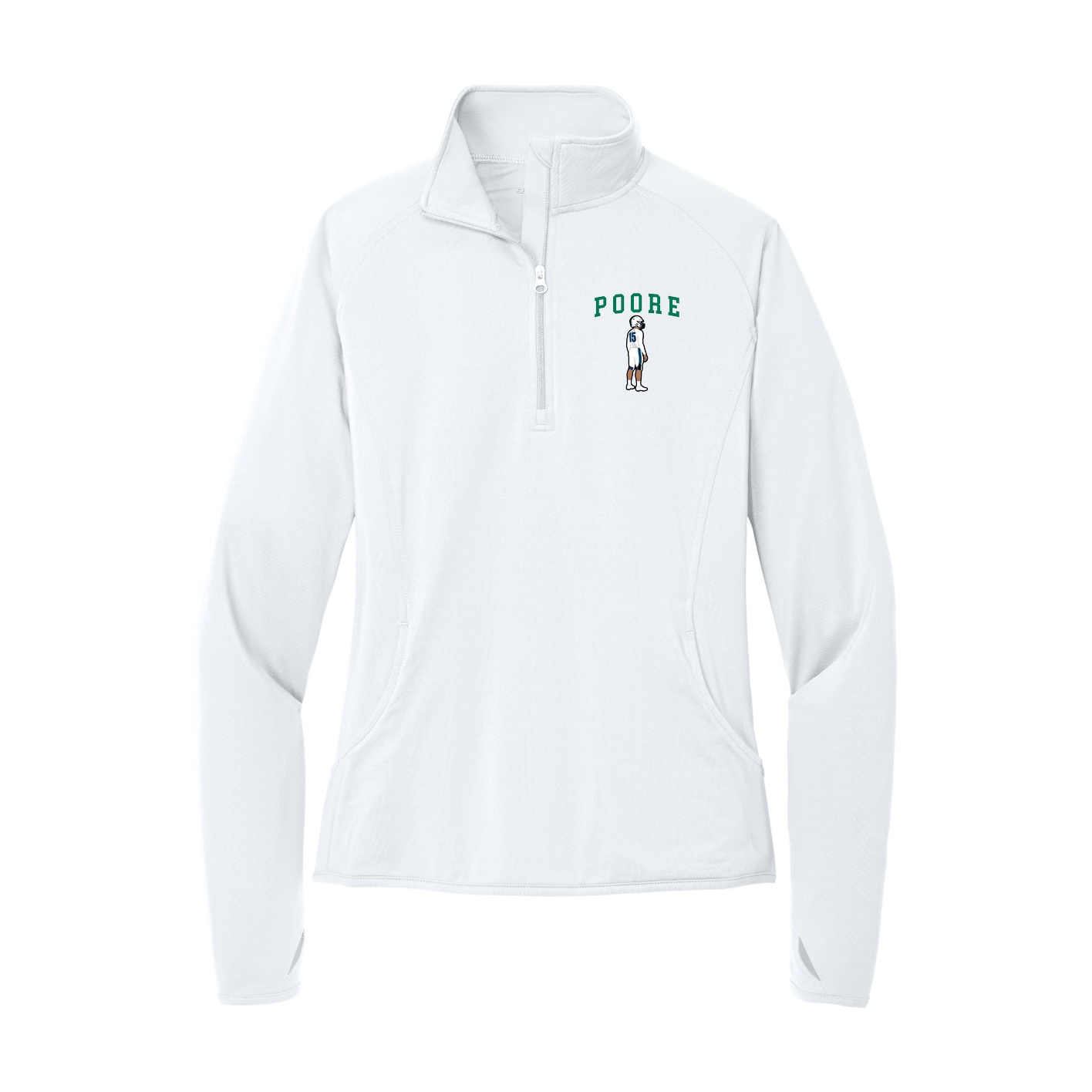 Women's Q-Zip Pullover — Shirsey in White