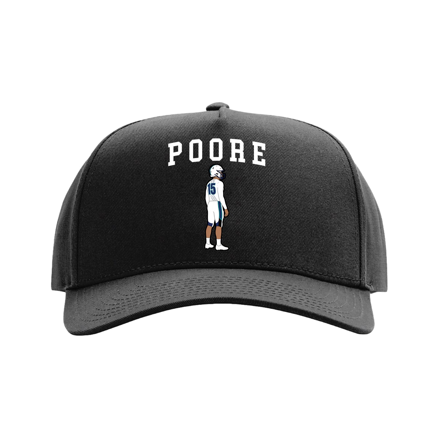 Full Fabric Five-Panel Champ Cap — Shirsey in Black
