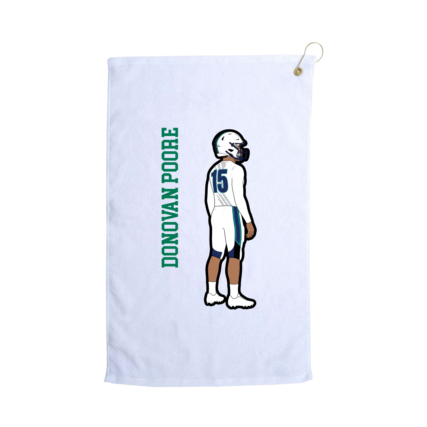Golf Towel — Name Vertical in White