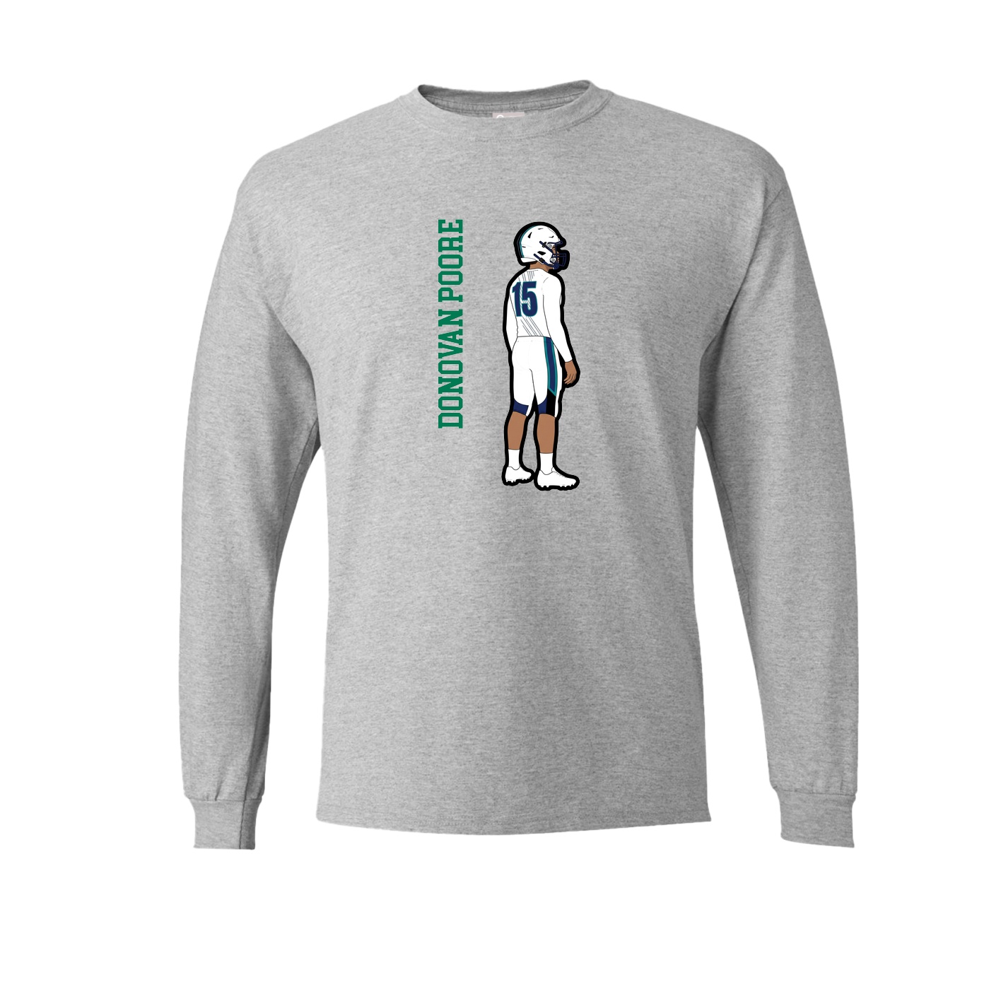 Long Sleeve Tee — Name Vertical in Grey