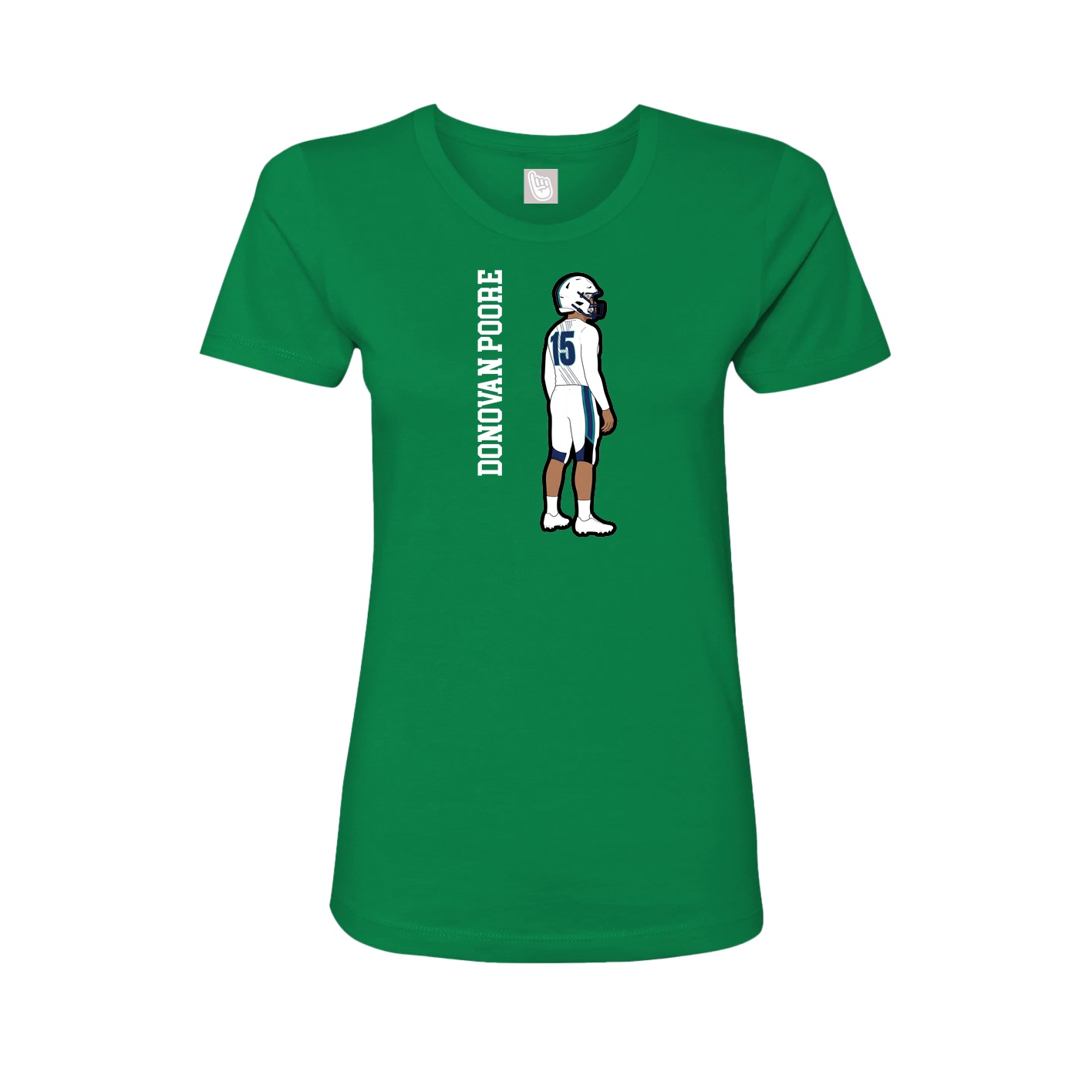 Womens Tee — Name Vertical in Green