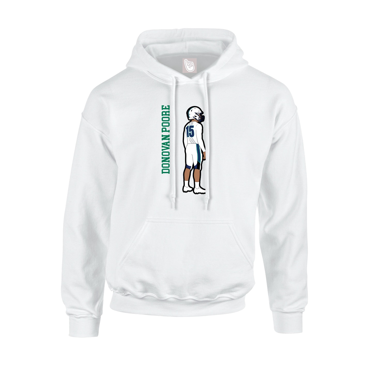 Youth Hoodie — Name Vertical in White
