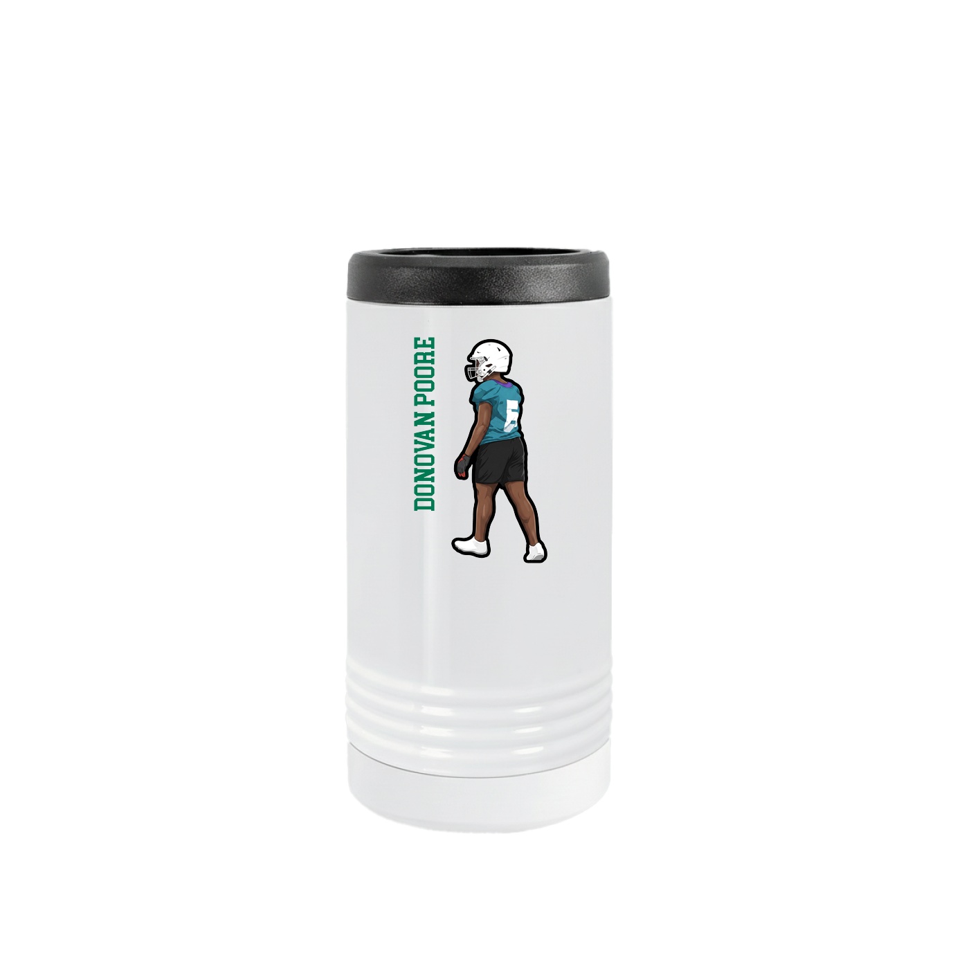 Slim Beverage Holder — Name Vertical in White