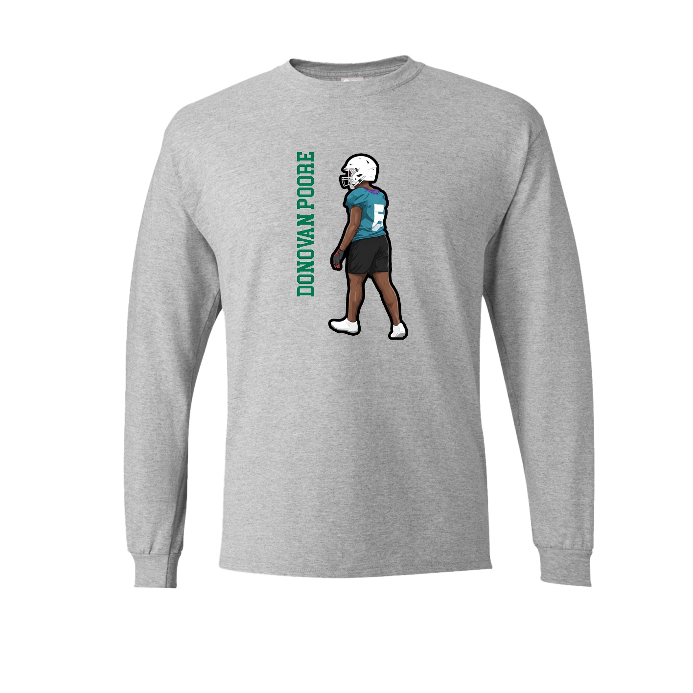 Long Sleeve Tee — Name Vertical in Grey