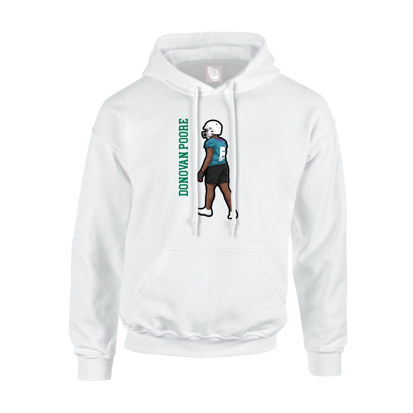 Hoodie — Name Vertical in White