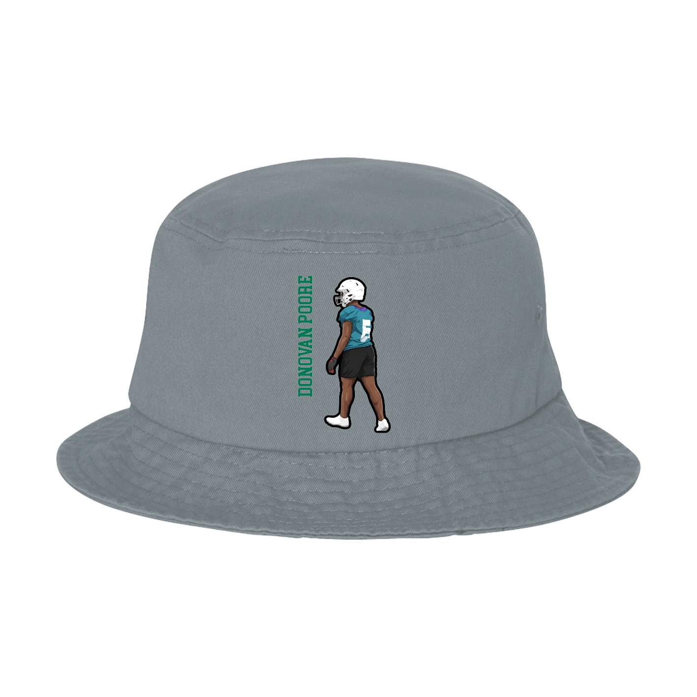 Bucket Cap — Name Vertical in Grey
