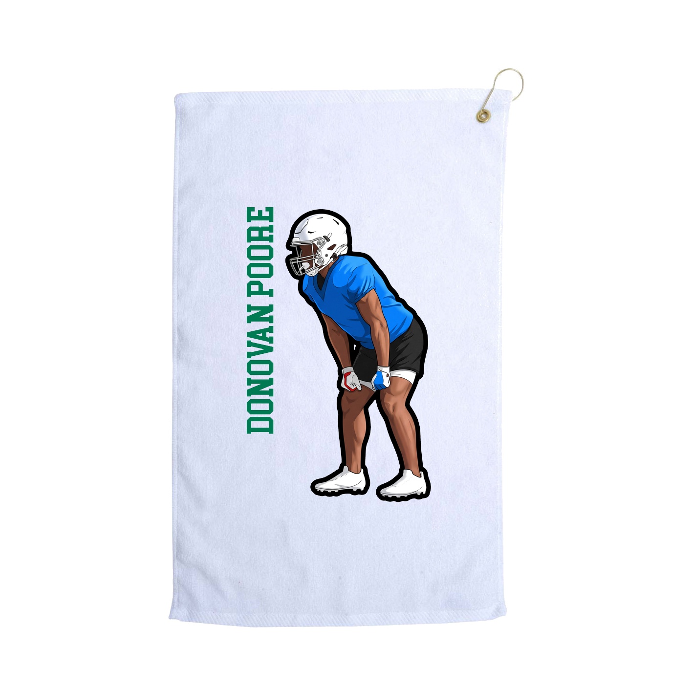 Golf Towel — Name Vertical in White