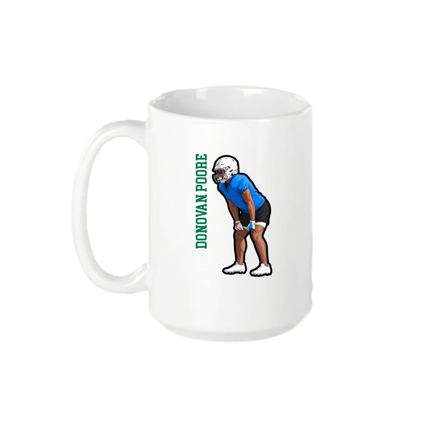 15oz Coffee Mug — Name Vertical in White