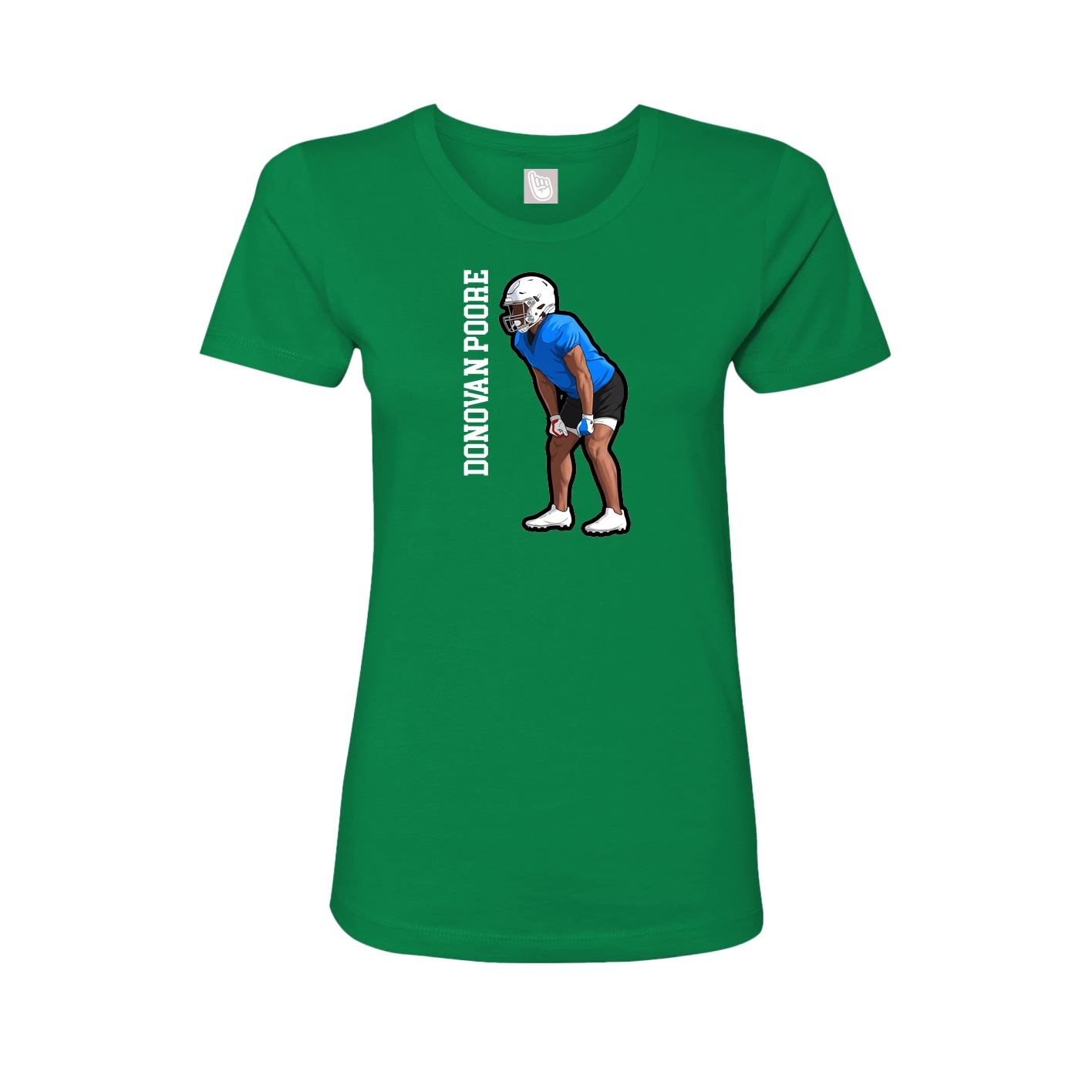 Womens Tee — Name Vertical in Green