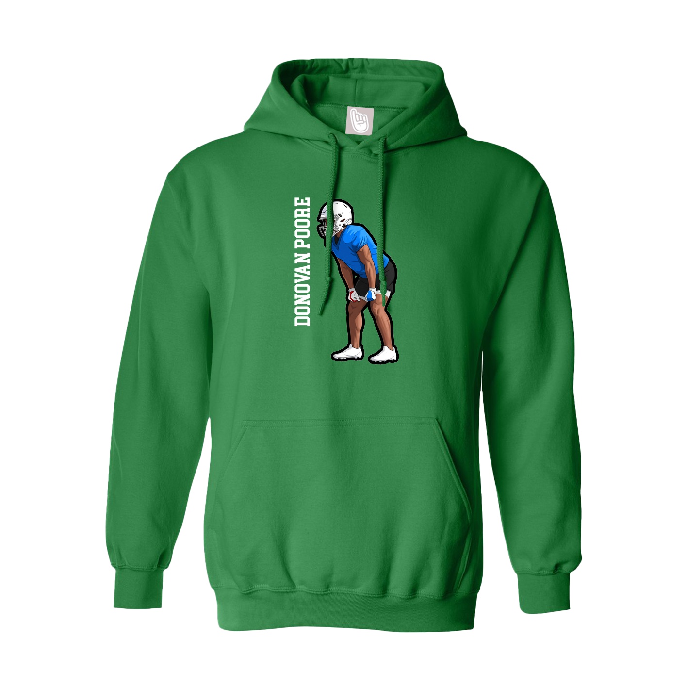Hoodie — Name Vertical in Green