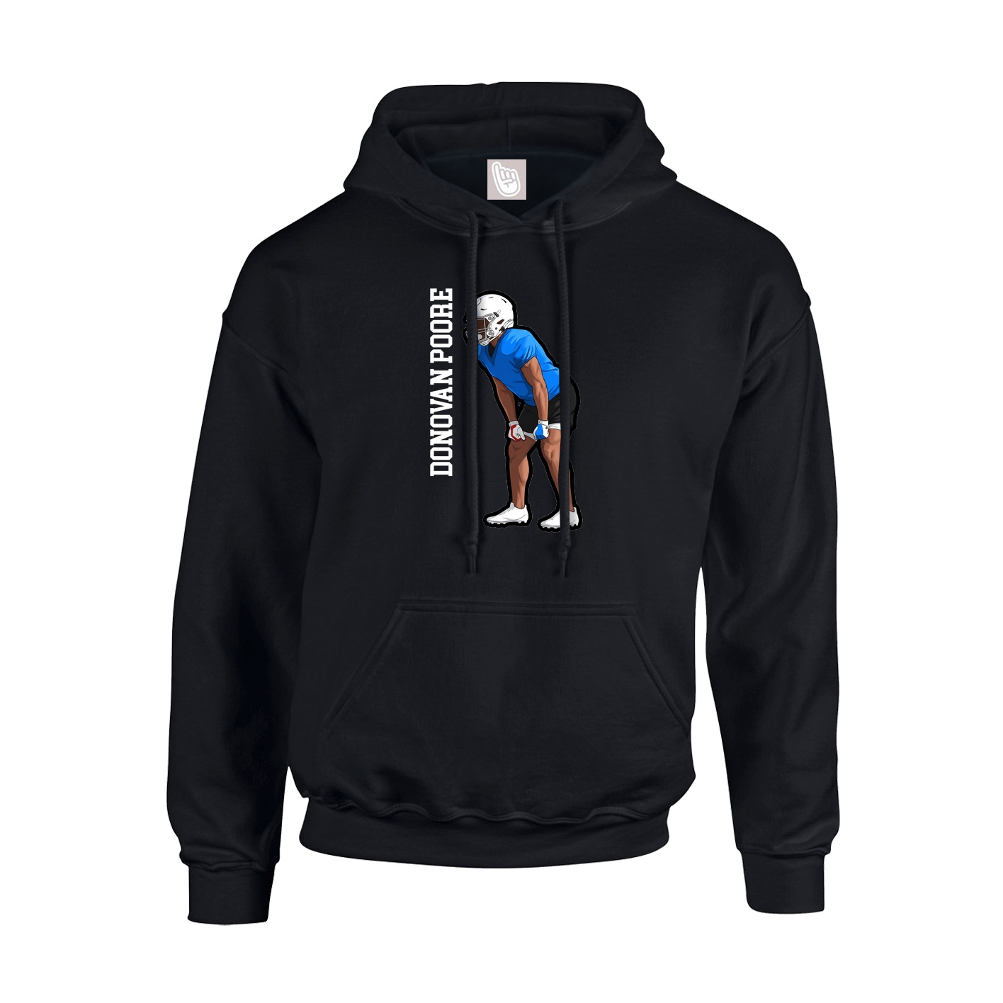 Youth Hoodie — Name Vertical in Black