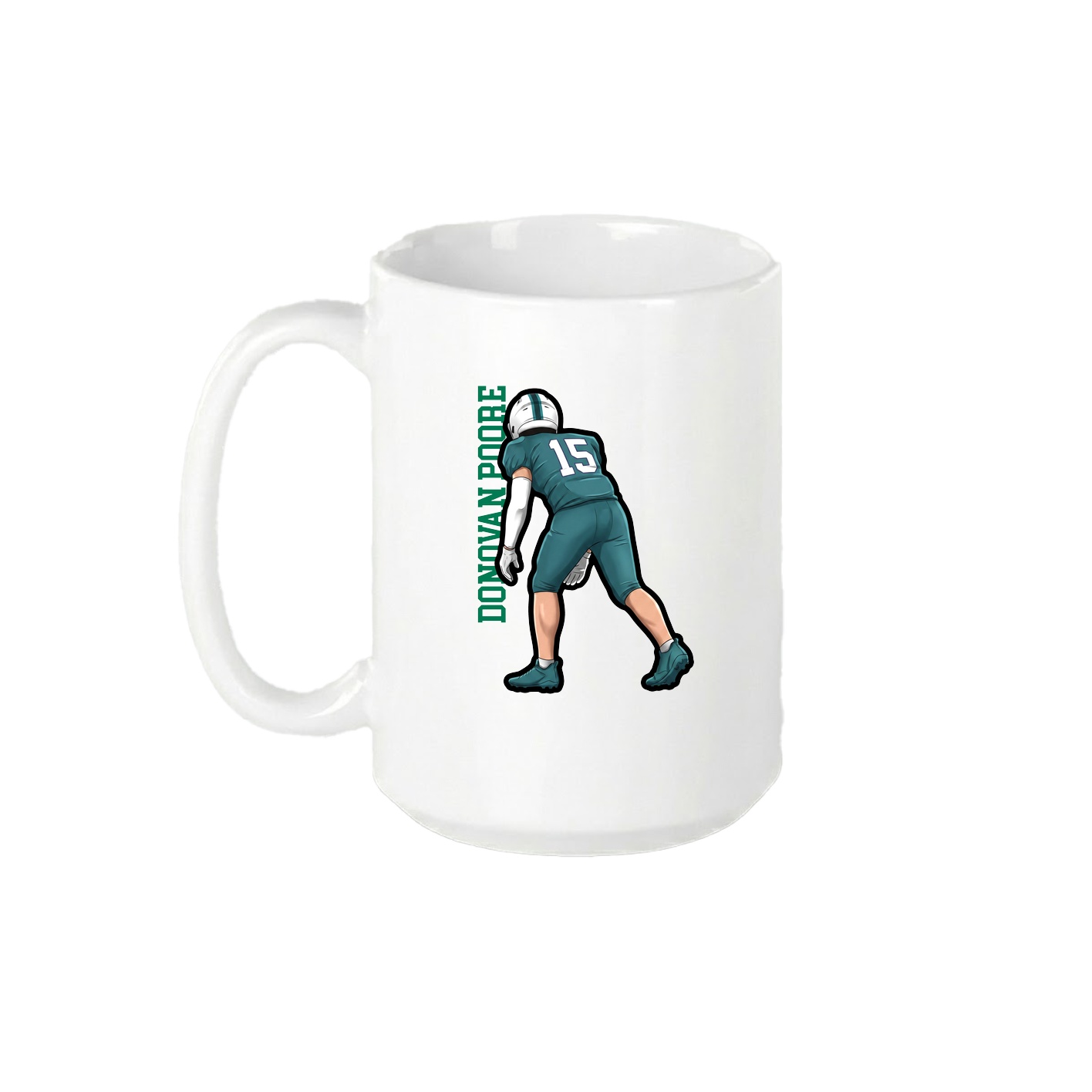 15oz Coffee Mug — Name Vertical in White