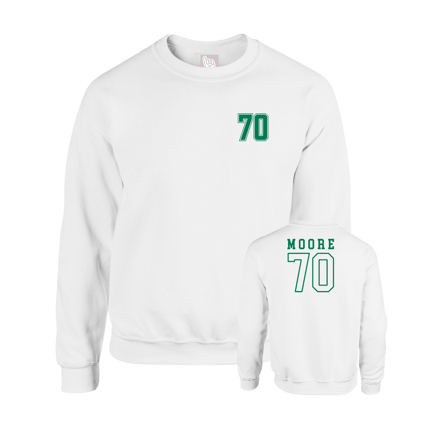 Fleece Crew — Chest Back in White