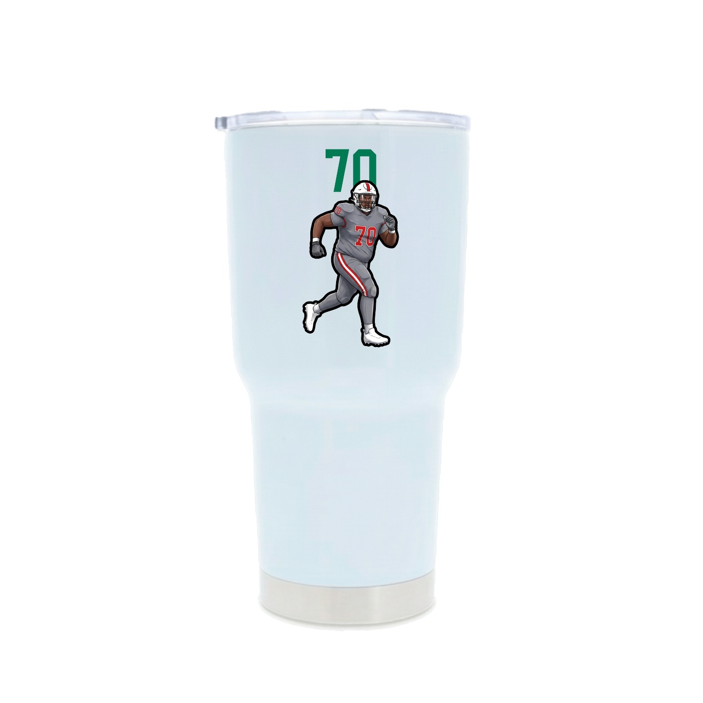 30oz Stainless Steel Tumbler — Number Top in White