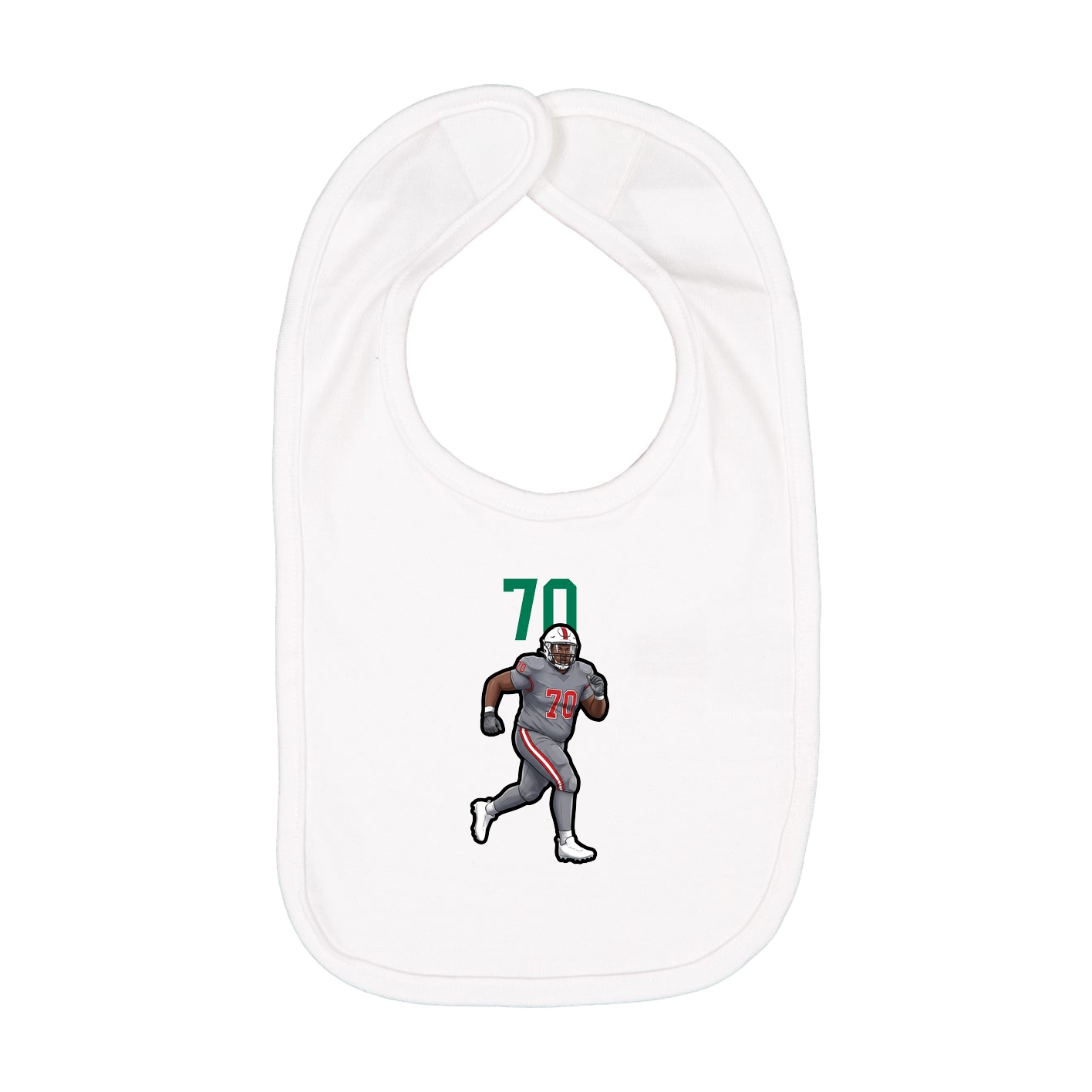 Infant Bib — Number Top in White