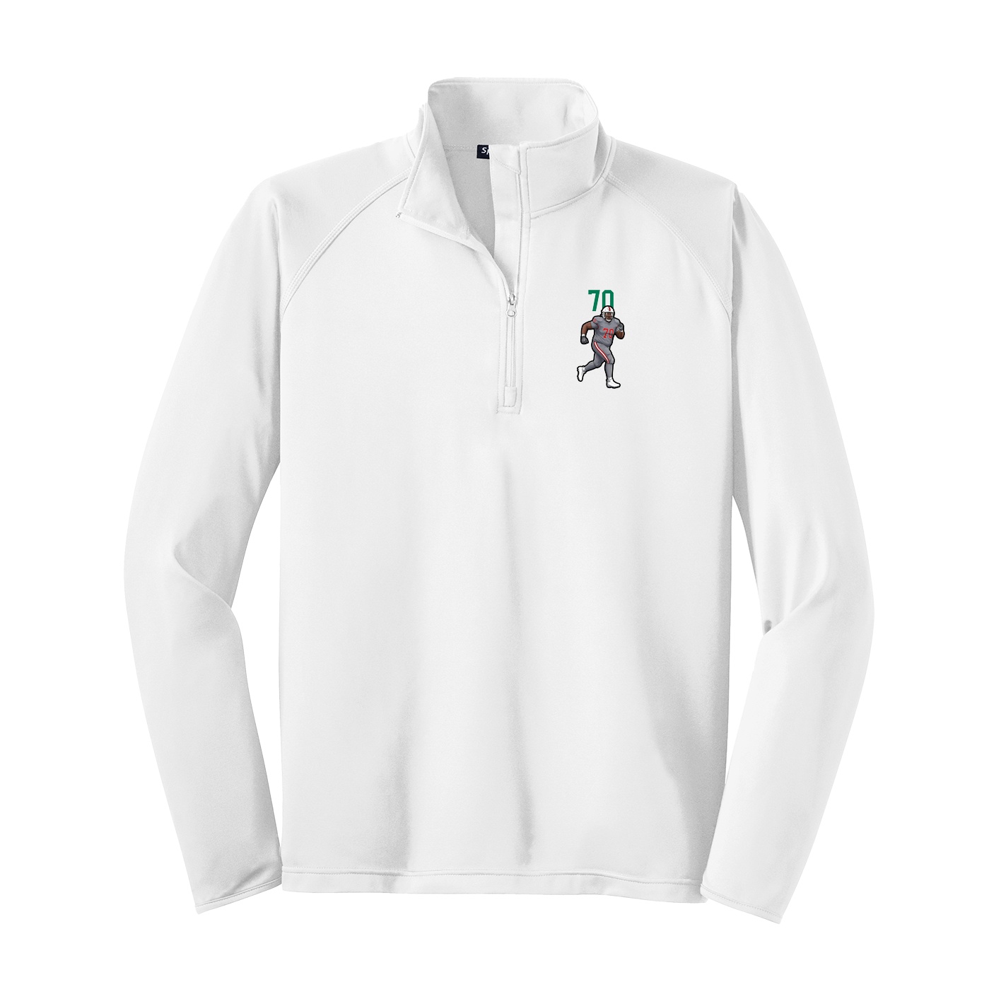Q-Zip Pullover — Number Top in White