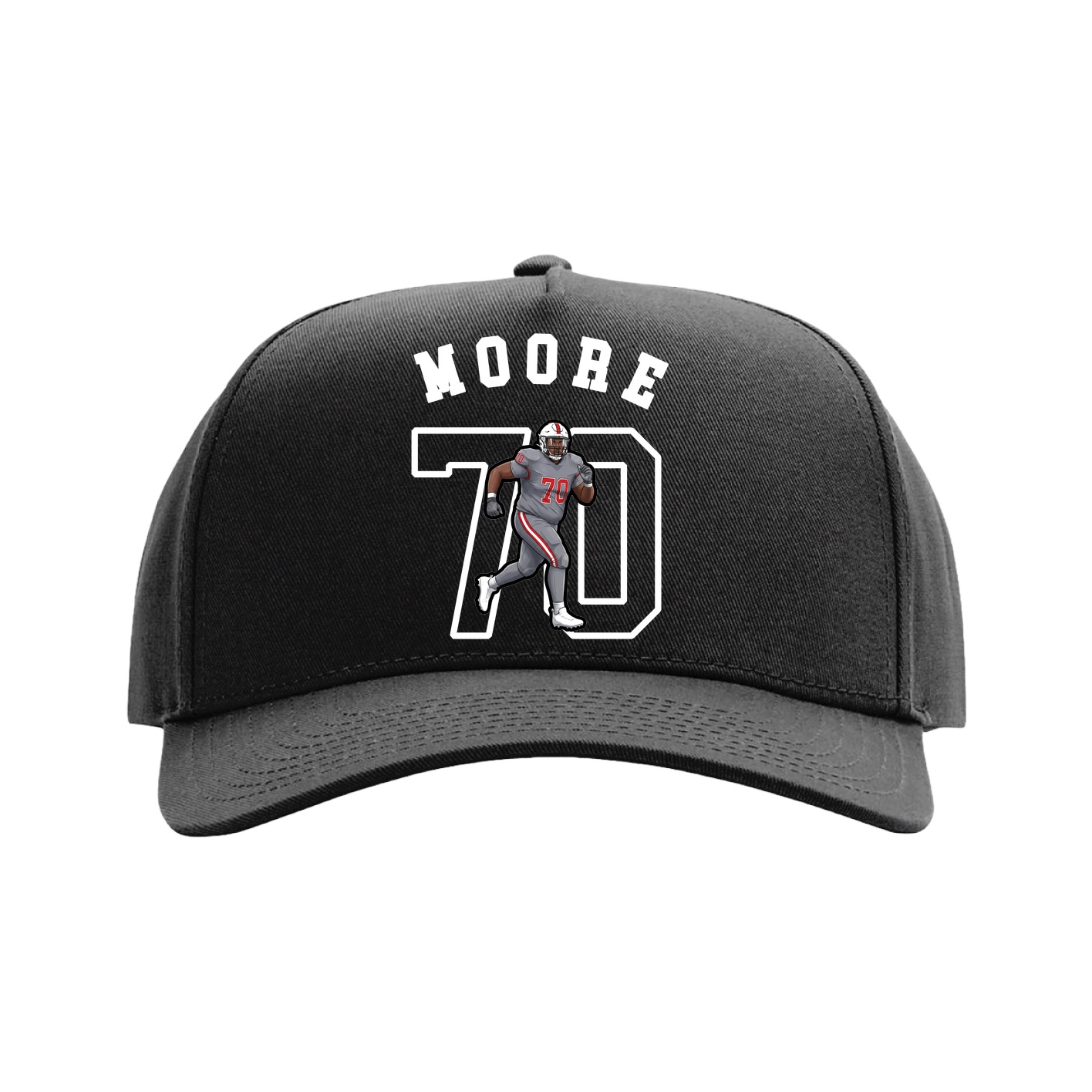 Full Fabric Five-Panel Champ Cap — Shirsey Arch in Black