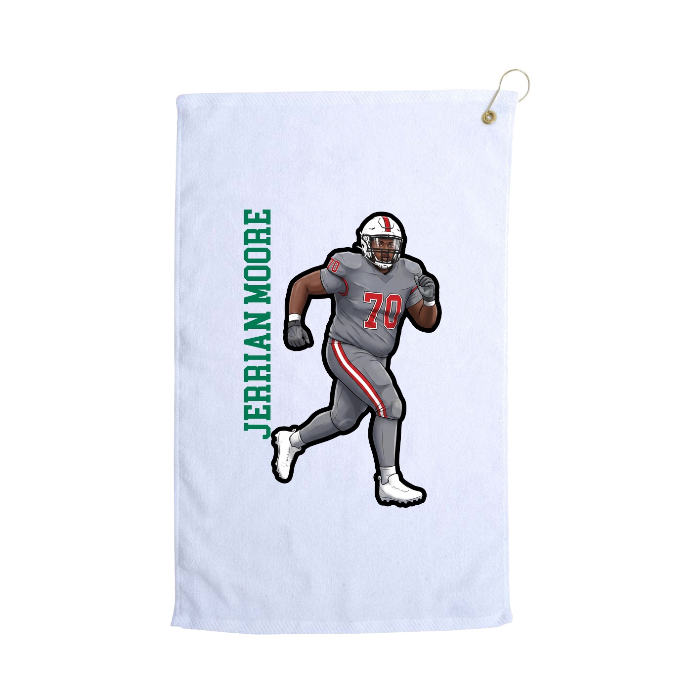 Golf Towel — Name Vertical in White