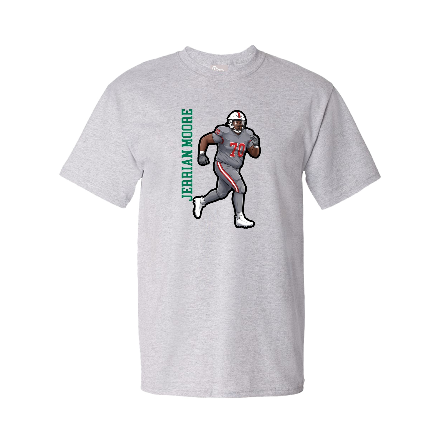 Tee — Name Vertical in Grey