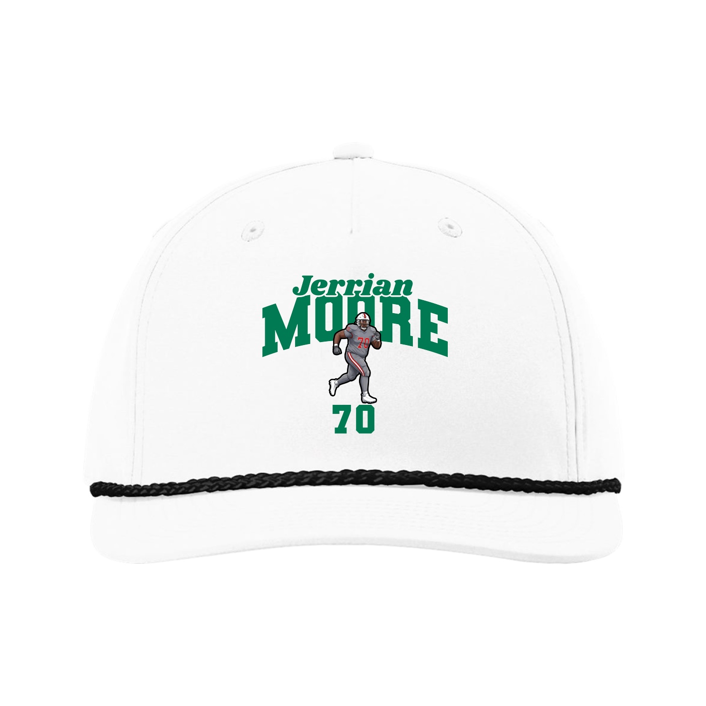 Five-Panel Classic Rope Cap — Signature Arch in White