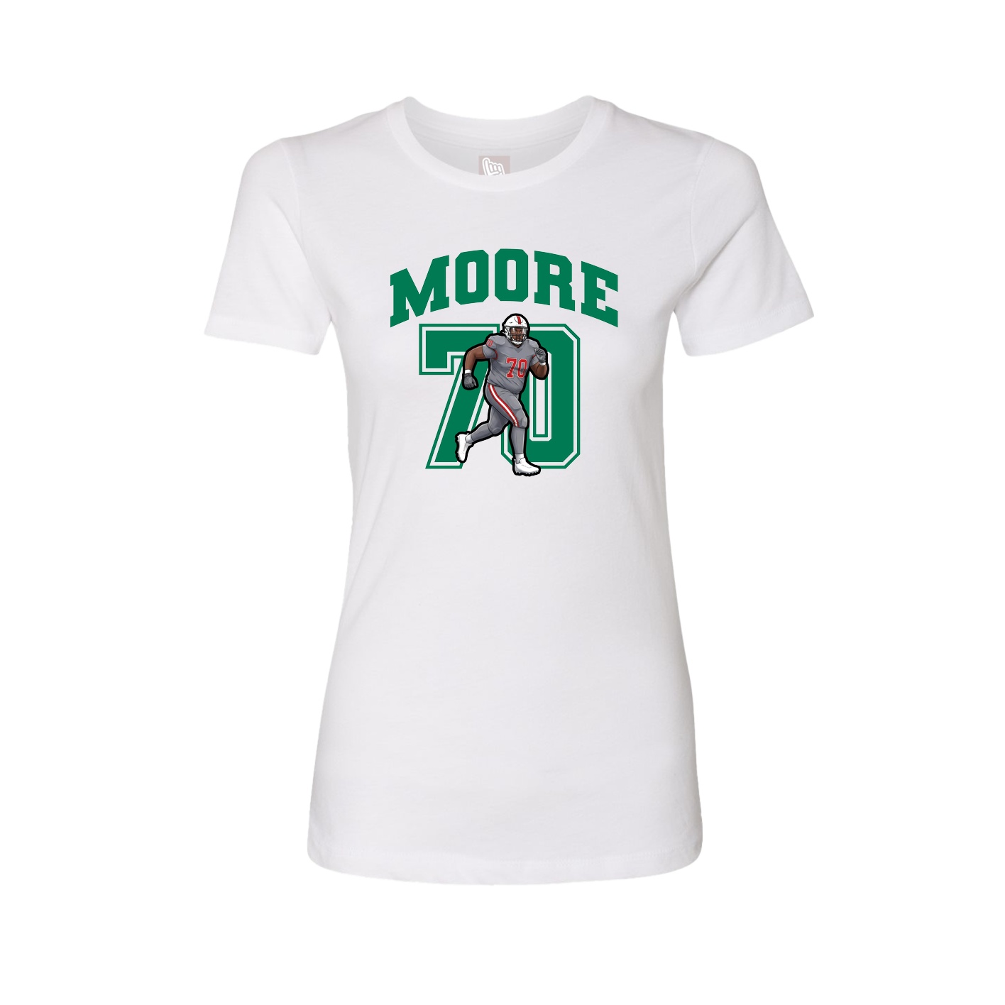 Fitted Women's Tee — Number in White