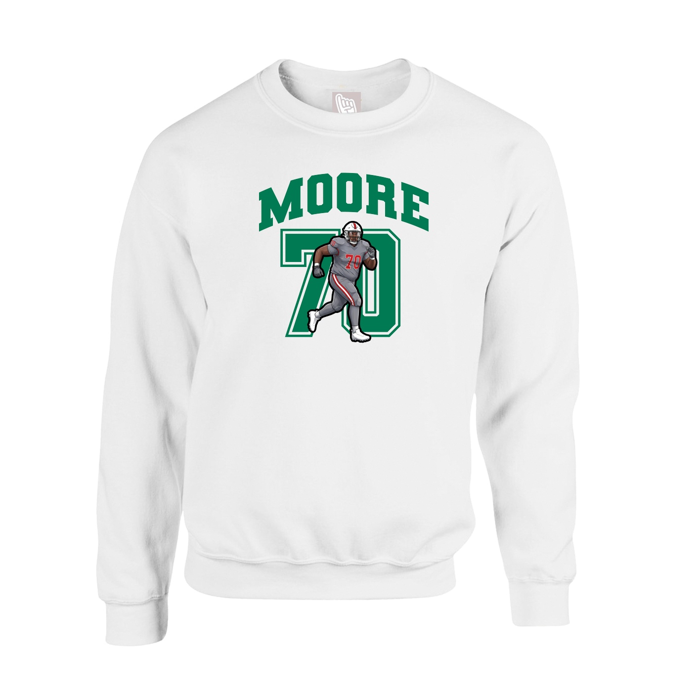 Fleece Crew — Number in White