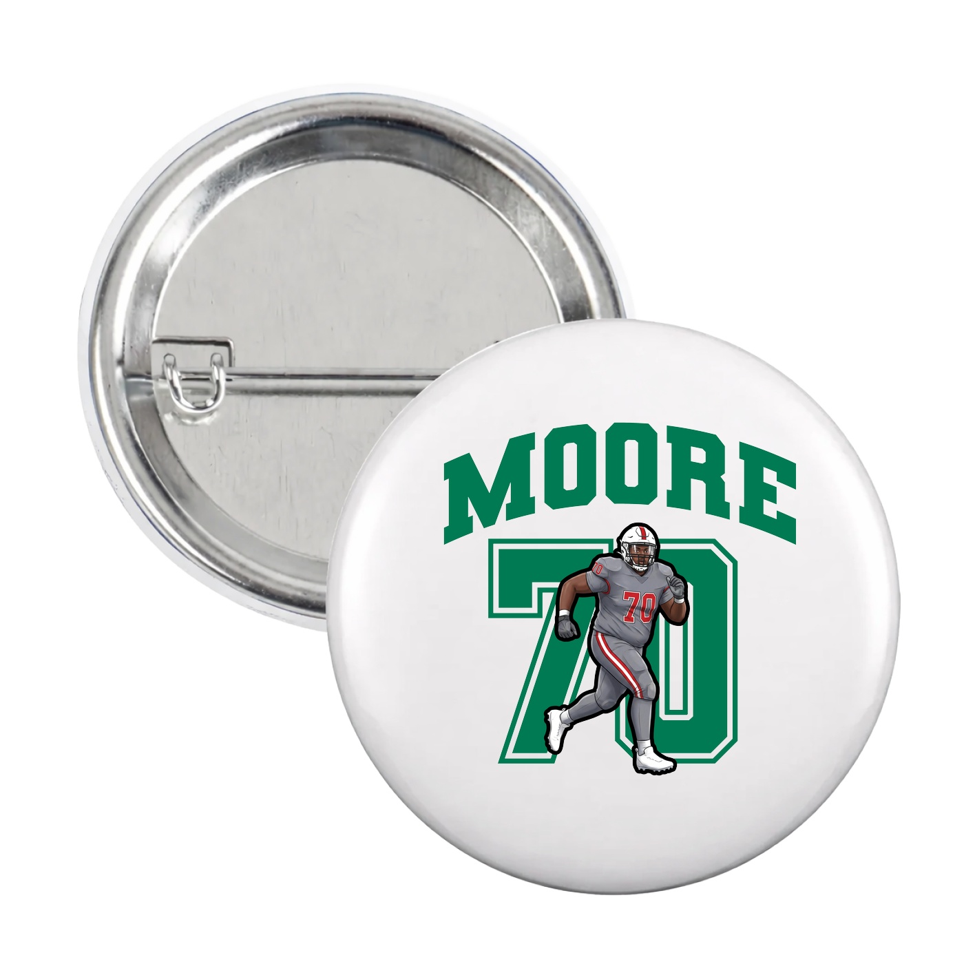 Game Day Button — Number in White