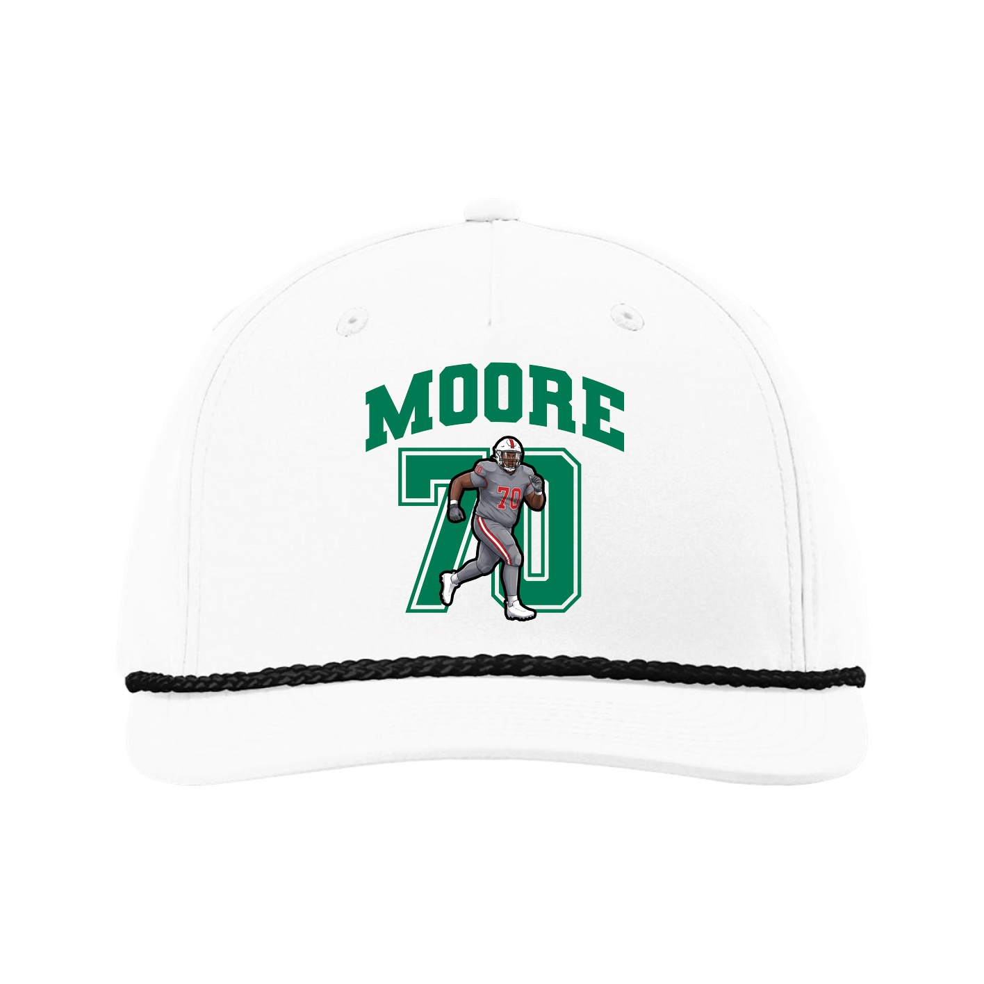 Five-Panel Classic Rope Cap — Number in White
