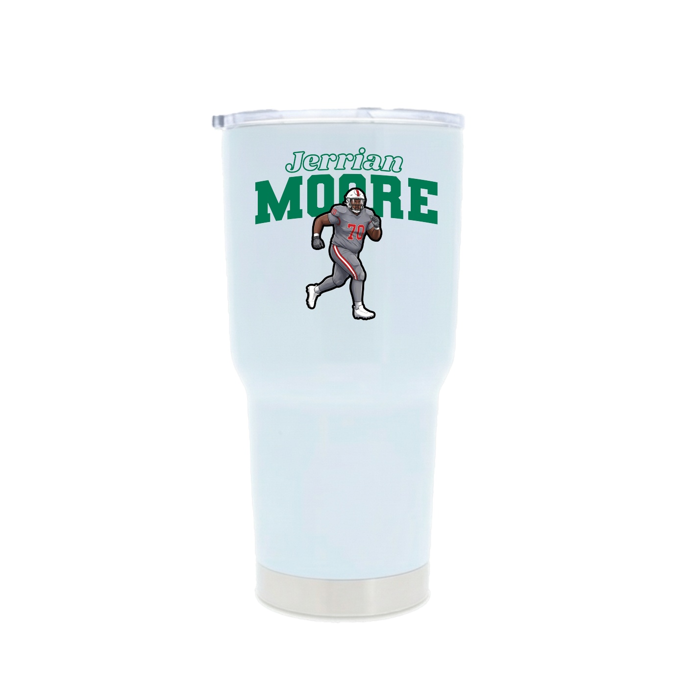 30oz Stainless Steel Tumbler — Name Arch in White