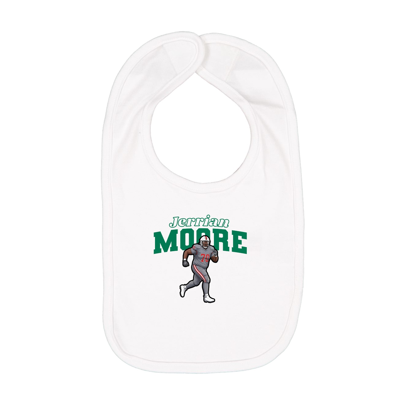 Infant Bib — Name Arch in White