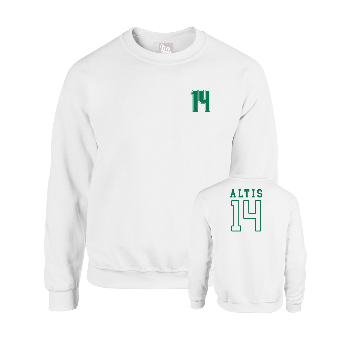 Fleece Crew — Chest Back in White
