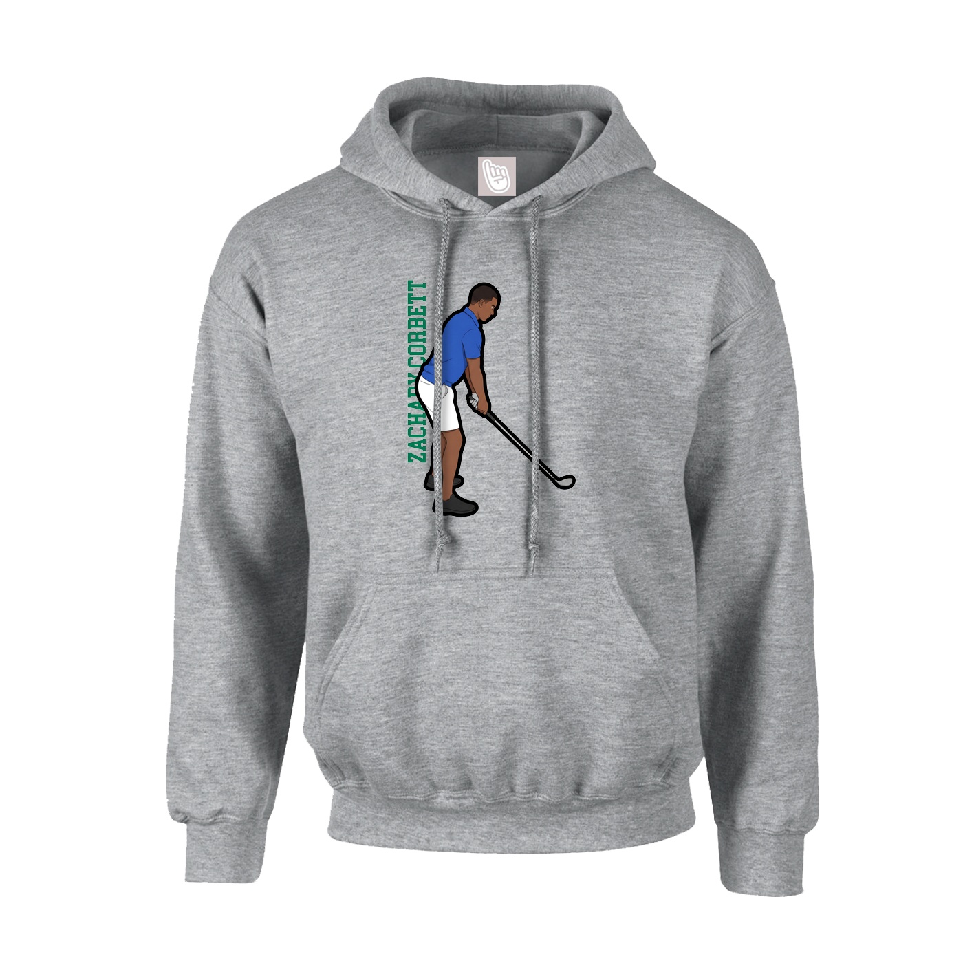 Youth Hoodie — Name Vertical in Grey