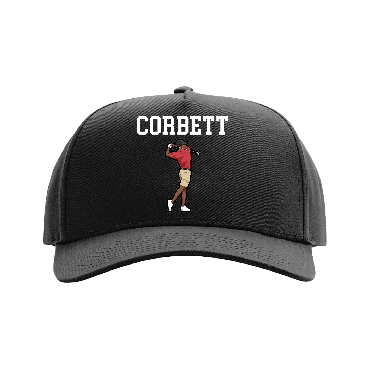 Full Fabric Five-Panel Champ Cap — Shirsey in Black