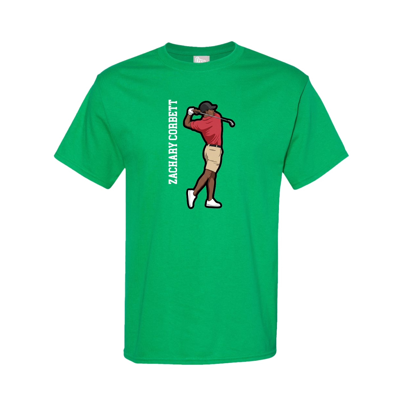 Youth Tee — Name Vertical in Green