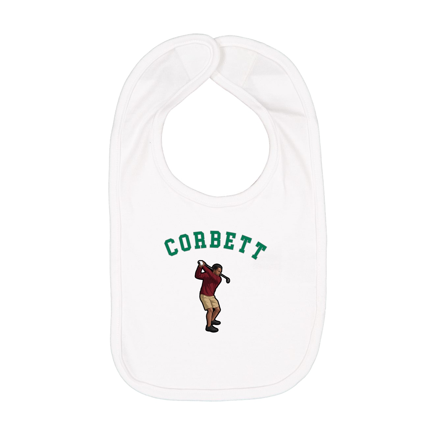 Infant Bib — Shirsey Arch in White