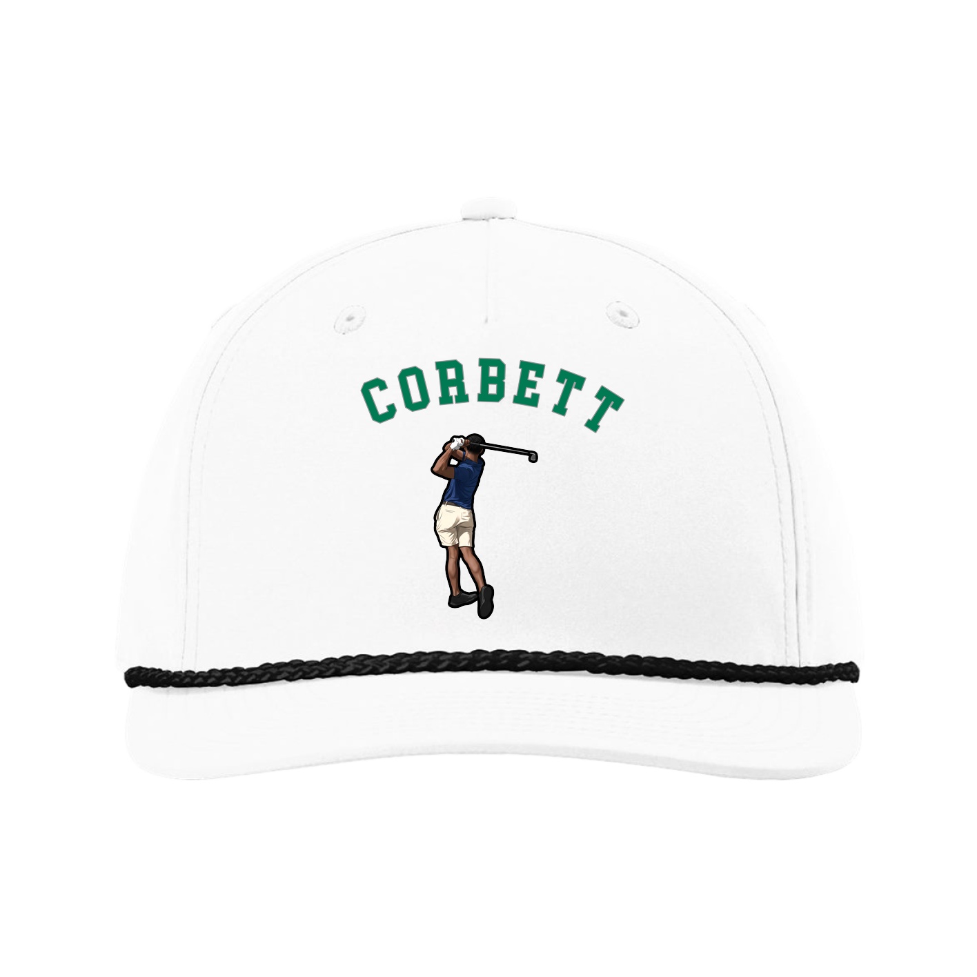 Five-Panel Classic Rope Cap — Shirsey Arch in White