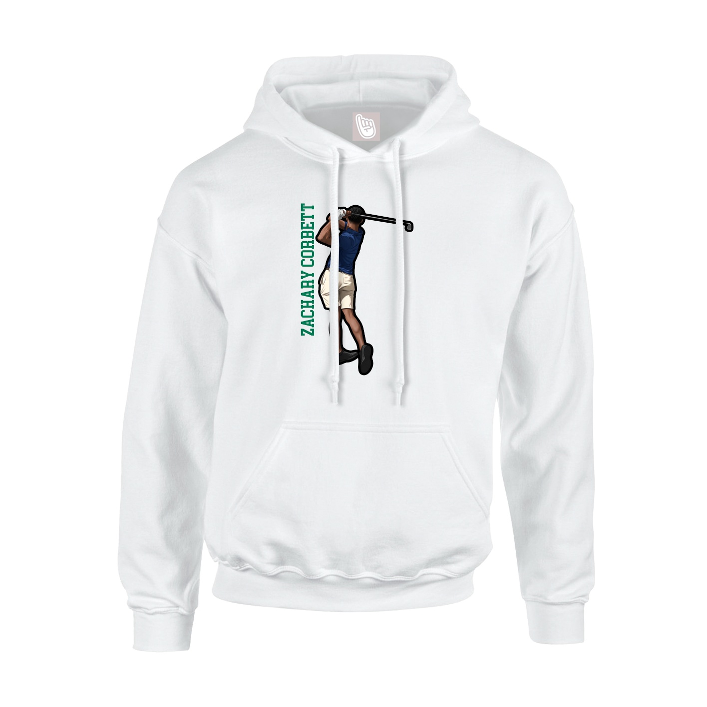 Hoodie — Name Vertical in White
