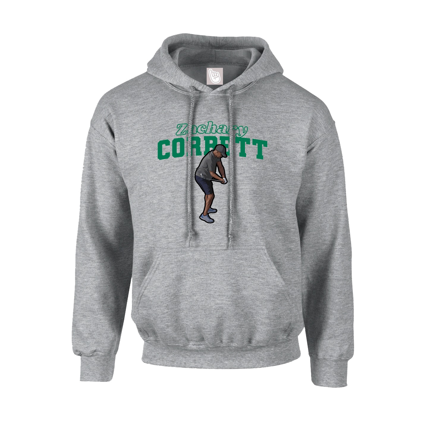 Hoodie — Name Arch in Grey
