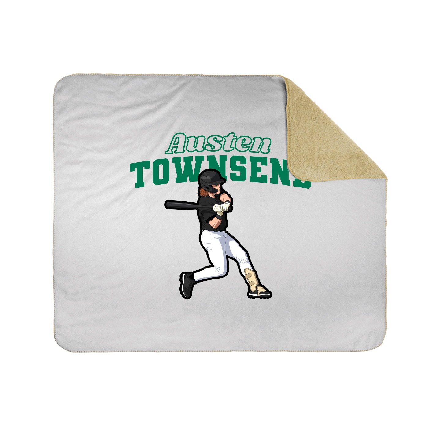 Throw Blanket — Name Arch in White